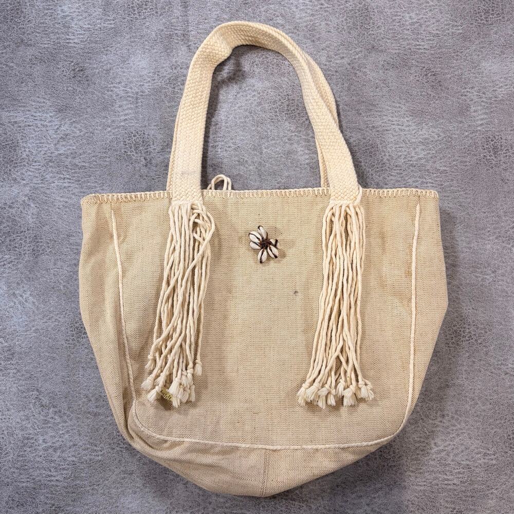 Vintage Polo Jeans Co Canvas Fringe Tote